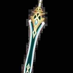 Makhaira Aquamarine - Genshin Impact Cosplay Costume Claymore Sword Prop