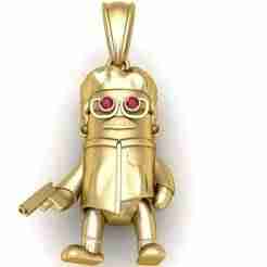 Man Holding a Gun Pendant – 3D Printable Model