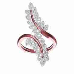 Marquise Shape Leaf Bypass Engagement Ring For Women