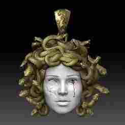 Medusa Face Pendant – Mythological Jewelry Design (2 Versions)