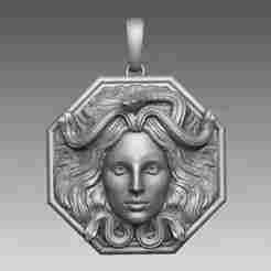 Medusa Pendant – Octagonal Hollow Version | STL for Jewelry & CNC