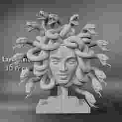 Medusa Snake Bust Statue STL | Mythological Gorgon Head