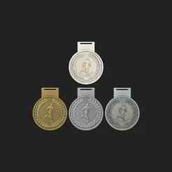 Men Running Award Medals
