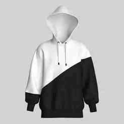 Mens Black And White Hoodie   | Marvelous / Clo3d / obj / fbx