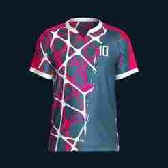 Mens Soccer Blue and Red Magenta Jersey Player-10 | Marvelous / Clo3d / obj / fbx