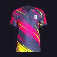 Mens Soccer Red Magenta and Yellow Jersey Player-10 | Marvelous / Clo3d / obj / fbx