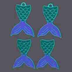 Mermaid Tail - Earring & Pendant v2