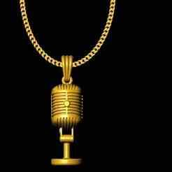 Microphone pendant charm
