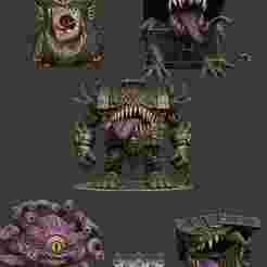 Mimic Menagerie: Beasts of Greed & Gaze DnD Miniatures 6-in-1 3D Printable Model