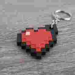 Minecraft heart keychain