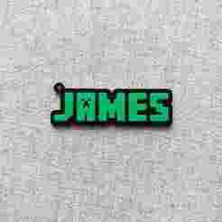 Minecraft style name tag - James