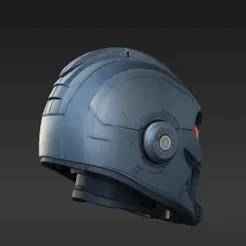 Mini Futuristic Outlaw Helmet Keychain Charm - Detailed Sci-Fi Visor 3D Print Model