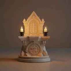 Mini Gothic Altar with Candles - Fantasy Halloween Prop