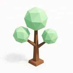 Mini Low-Poly Tree - Minimalist Office Decoration