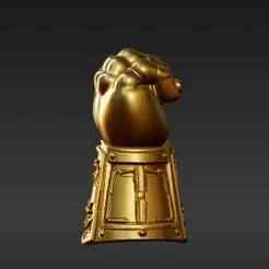 Miniature Golden Power Gauntlet Keychain Charm - Highly Detailed Cosmic Hand Collectible with Six Gemstones