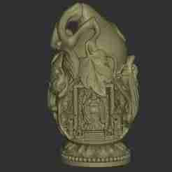 Miniature Happy Buddha Shrine Inside Gourd