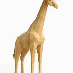 Minimal Majesty: Low-Poly Giraffe in Monochrome