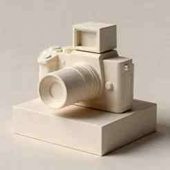 Minimalist Digital Camera 3D Print Model - Photography Decor STL