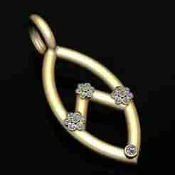 Minimalist Golden Floral Pendant