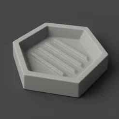 Minimalist Hexagon Soap Dish STL File