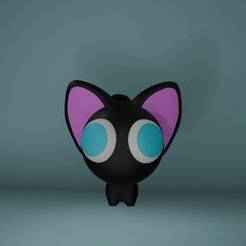 Minimalist kawaii kitten with houses and scratching posts - 3D Printable Model