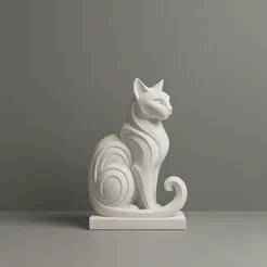 Minimalist stylized cat sculpture