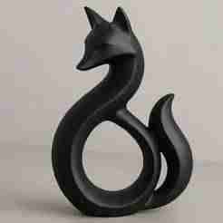Minimalist stylized fox sculpture