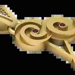 modern calligraphy pendant 3D printable model