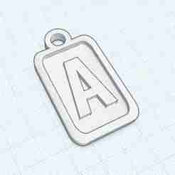 Modern Letter Keychain - A (A-Z Collection) - 3D Printable Personalized Keyring