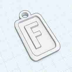 Modern Letter Keychain - F (A-Z Collection) - 3D Printable Personalized Keyring