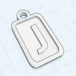 Modern Letter Keychain - J (A-Z Collection) - 3D Printable Personalized Keyring