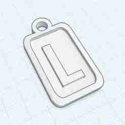 Modern Letter Keychain - L (A-Z Collection) - 3D Printable Personalized Keyring