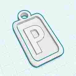 Modern Letter Keychain - P (A-Z Collection) - 3D Printable Personalized Keyring