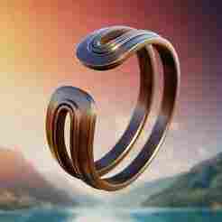 Modern Wave Open Ring - Futuristic Minimalist Jewelry Design 100