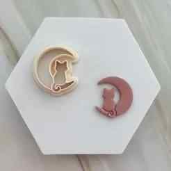 Moon Cat Polymer Clay Cutter