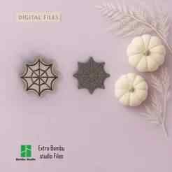 Moonlit Spider Web Halloween Polymer Clay Cutters | Digital STL File | 5 Sizes