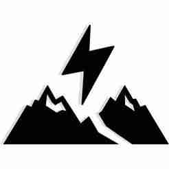 mountain with a flag forming part of a lightning bolt 1 - 2D/3D Wall Art STL+SVG For CNC Router, Plasma, Waterjet, Laser & 3D Printer