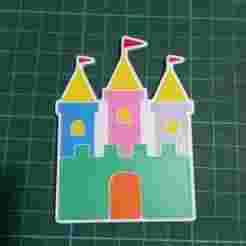 multicolor princess castle keychain / magnet