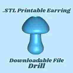 Mushroom Bead STL File Downloadable 3D Print Miniature Bead Model for 3D Modeling, Printable Jewelry Component