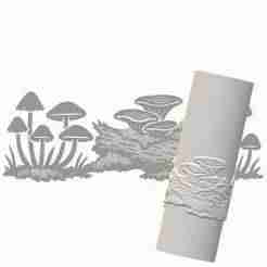 Mushroom Scene | Embossed Pattern Roller for Clay | Forest Mushrooms 3D Print Design