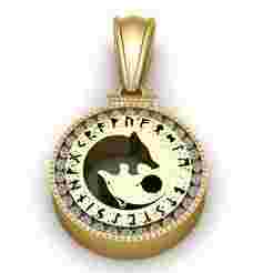 Mystic Round Gold Pendant