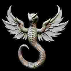 Mythical Serpent Dragon with Wings