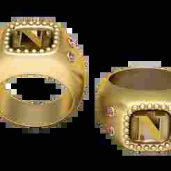 N ALPAHBETS  RING 3d printable model