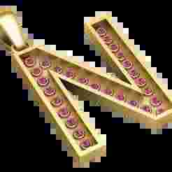 N ALPHABET  PENDANT  3d printable model