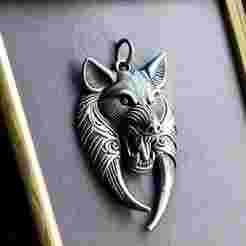 Native American Wolf Medallion