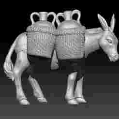 Nativity mule with jugs/Mula de belén con cántaros
