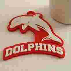 NRL Dolphins keychain badge color printable and renderable