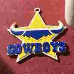 NRL North Queensland Cowboys keychain badge color printable and renderable