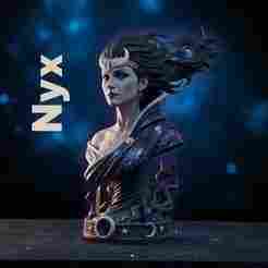 Nyx Cosmic Queen Bust Greek Mythology Stl Obj Glb Files (Digital Download)