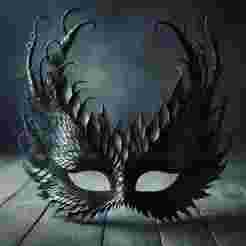 Obsidian Dragon Fantasy Masquerade Mask
